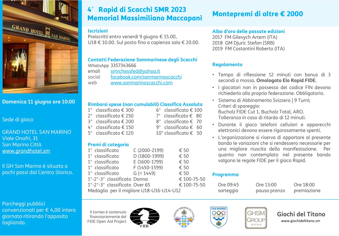 Torneo Rapid SMR 2023 - 4° memorial Massimiliano Maccapani