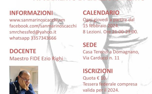 Corso di Scacchi dedicato al Settore Femminile a partire dal 15 febbraio 2024