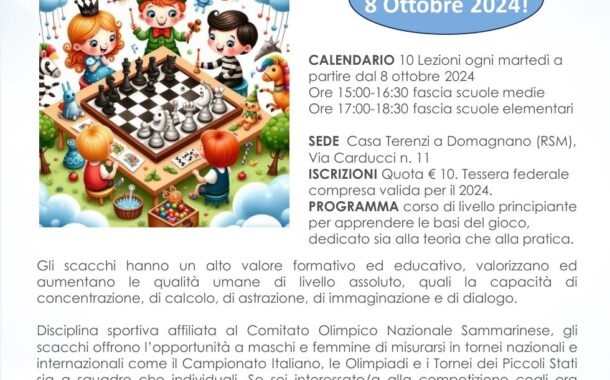 Corsi di Scacchi per Bambini e Ragazzi a partire dal 8 ottobre 2024